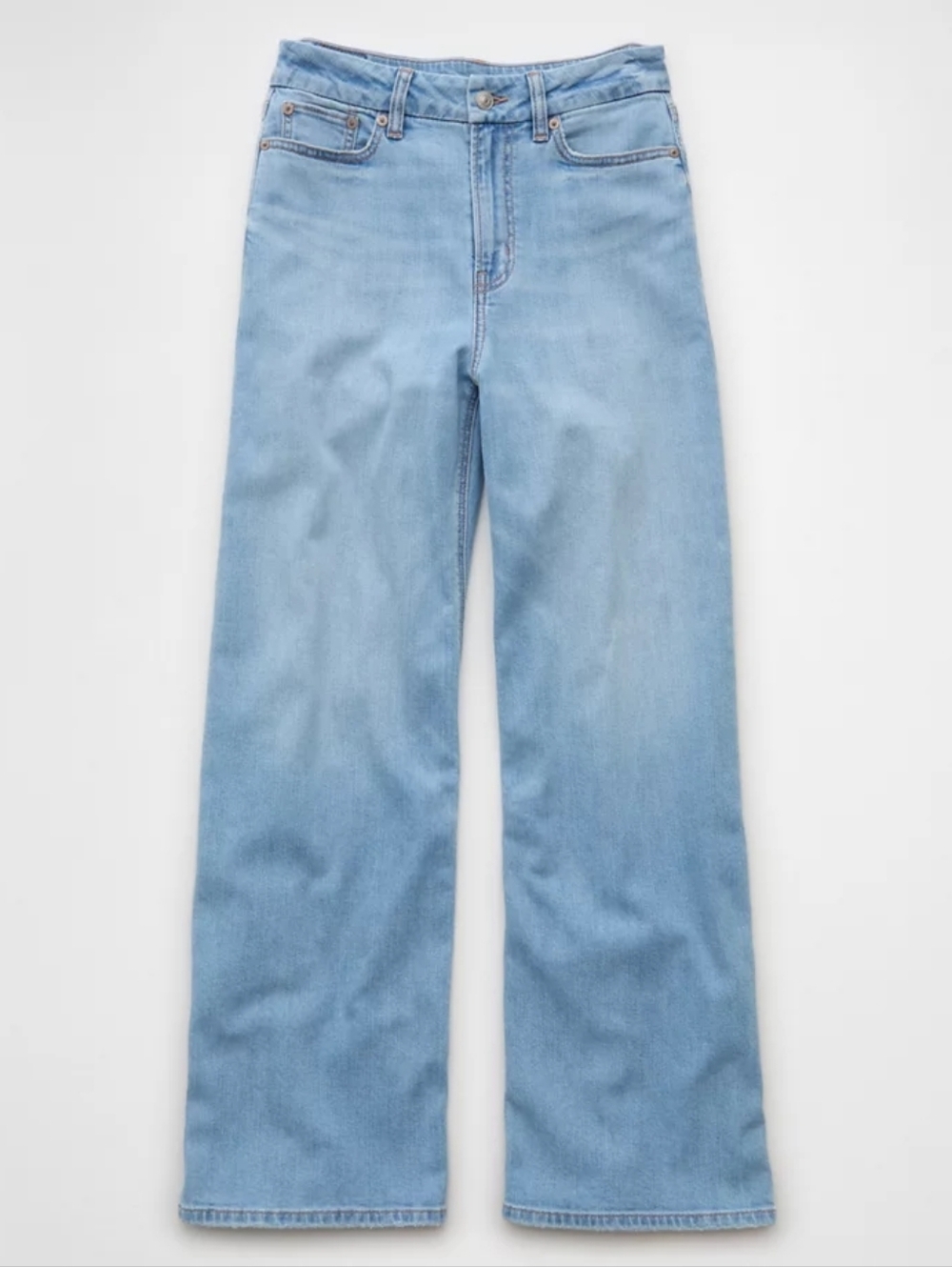 AE Dreamy Drape Stretch Curvy Super High-Waist Baggy Wide-Leg Jean - 10 Short